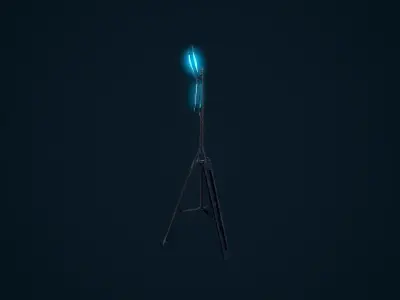 Sci Fi Light Stand Low-poly 3D model