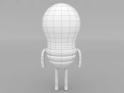 light lamp character cartoon Low-poly 3D model