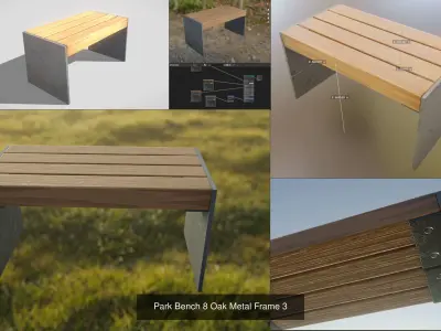 All Type 8 Park Benches 3D Model Pack