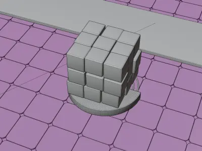 3d model of a glass cube with lighting and materials Free 3D model