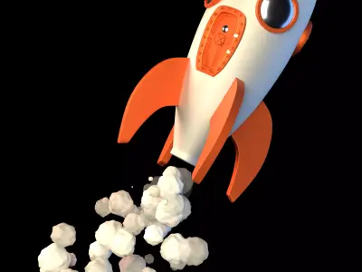 3d print cute old style space rocket 3D print model