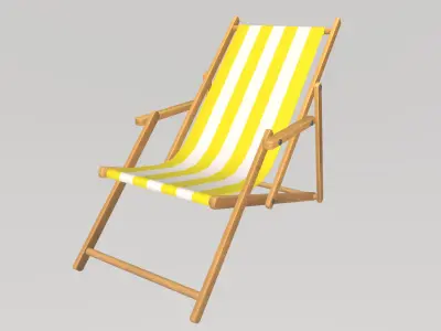 Stylized Low-Poly Beach Lounger Low-poly 3D model