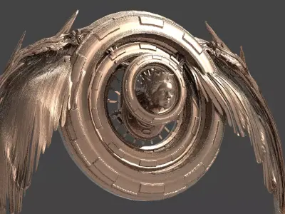 Ancient Alien Star Ring Statue 6  3D model