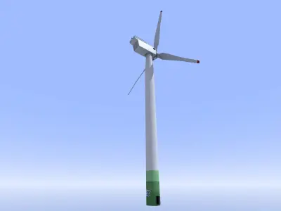 Wind power plant - seamless textures - mid poly 3D model