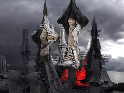 Sci-Fi Nile River Towers 2  3D model