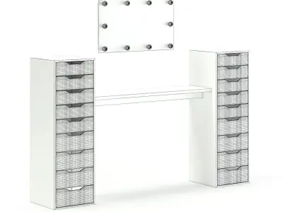 Salon Mirror with Cabinets 3D model