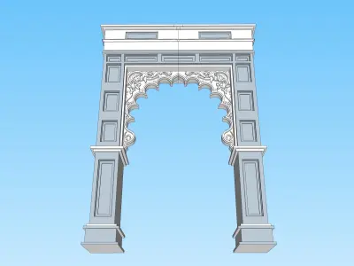 indian jodhpur stone haritage arch door  3D model