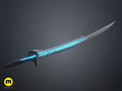 Alita Battle Angel Damscus Blade Sword 3D print model