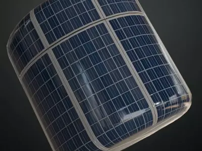Modular Dark Solar Panel Array PBR Seamless Texture