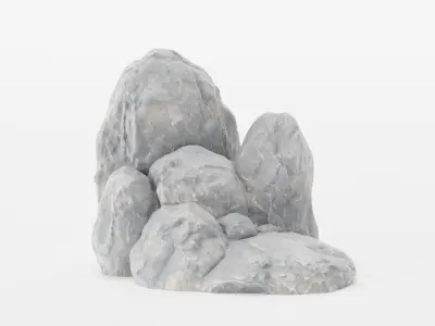 10 Sharp Rock - Stone - Boulder Collection Low-poly 3D model