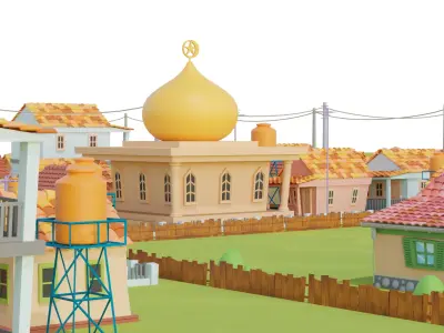 3D Village Set With Rig 3D model