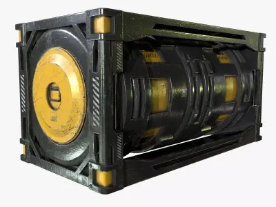 Sci Fi Crate Barrel PBR Textures Real Time  Low-poly 3D model