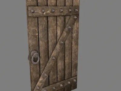 Medieval Door Low-poly 3D model