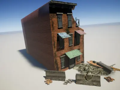 Broken House Low-poly 3D model