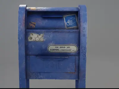 Underground MailBox GameReady- PBR Texture Low-poly 3D model