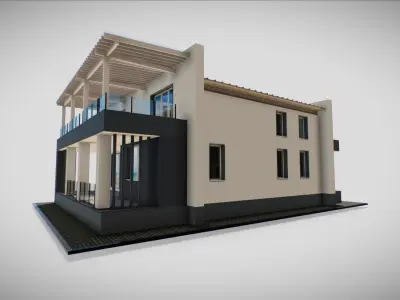 P0020 Residential House High-Tech 03 Low-poly 3D model