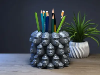 Gorilla pen holder Cyborg pen holder 3D print model