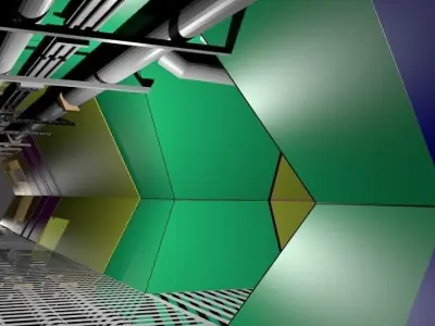 Five Modular Hexagon Hallway Set 3D model