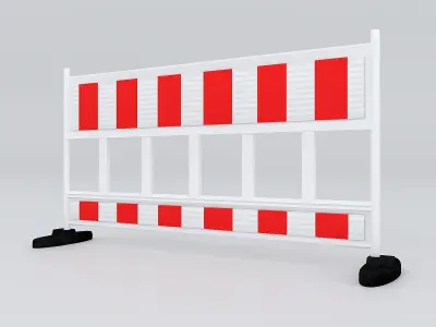 Steel Barricade low poly 3d model  Low-poly 3D model