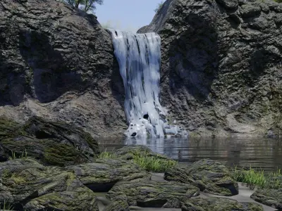 Waterfall Scene 3D model