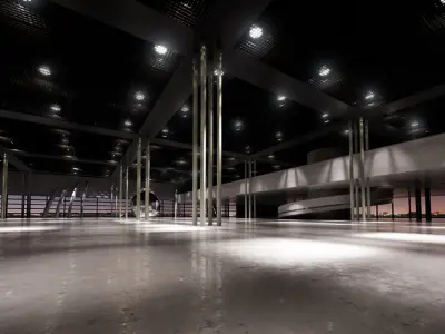 Vast Semi Open Space Arena 3D model