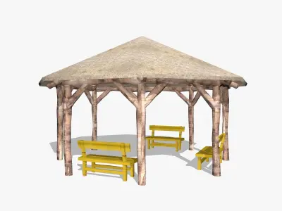 Gazebo wooden 3D model