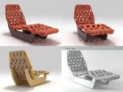 Biknit chaise longue 3D model