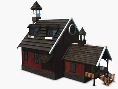 Cottage 17 Low-poly 3D model