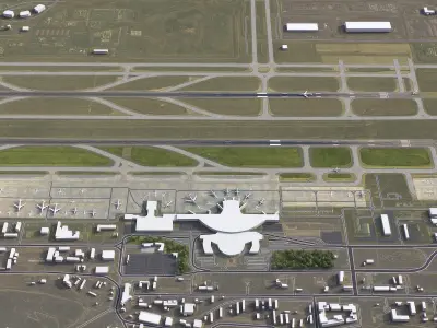 Lanzhou - Airport - LHW ZGC Low-poly 3D model