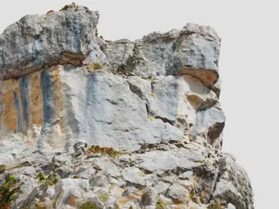 Huge Boulder Cliff Drone Scan PBR Low-poly 3D model