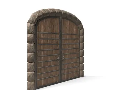 Medieval Wooden Door  Low-poly 3D model