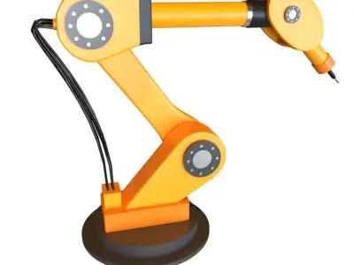 6 Stylized Rigged Robot Arms Pack Low-poly 3D model