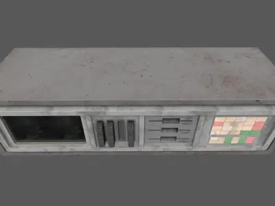 Server Rack - Cartridge Console Var 1 for sci-fi indoor scene Low-poly 3D model