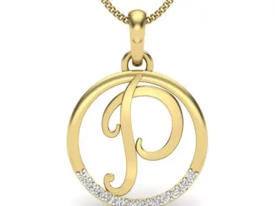 Initial Letter Pendant P 3D print model