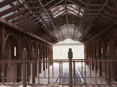 railway station Free 3D model