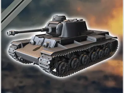 KV-IB 755r 1942 75cm Kwk 40L-43 Panzerkampfwagen - Germany Easte 3D print model V1