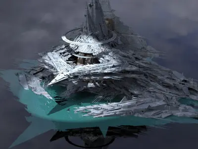 Frozen Ice shard Mountain elite bay  5  3D model