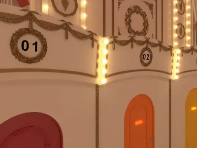 Squid Game season 2 Find A Partner Carousel game scene 3D model