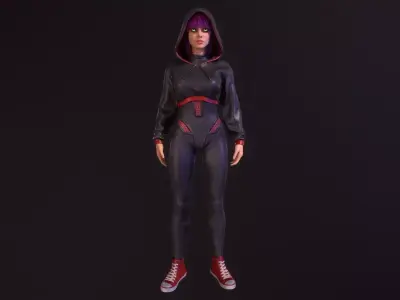 Sci Fi Girl Low-poly 3D model
