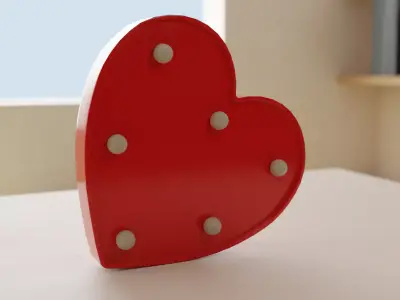 Heart-shaped Nightlight Low-poly 3D model