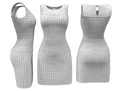 Phenomen Bodycon Dress Low-poly 3D model