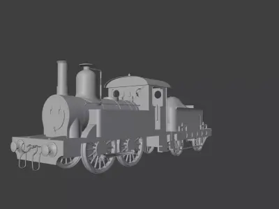 Old victorian steam locomotive 3D model