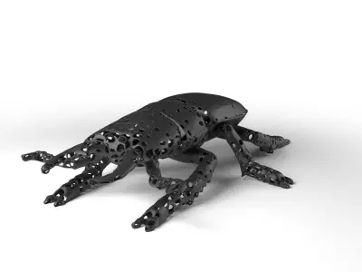Stagbeetle Voronoi Low-poly 3D model