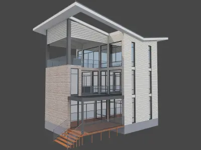 Modern House 18 3D model purchase
