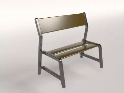 bench with metal frame 3D model