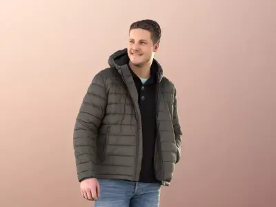 Liam 11105 - Casual Guy Walking Outside Low-poly 3D model