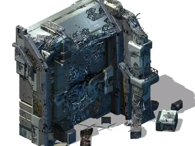 Space - damaged wall 02 3D model