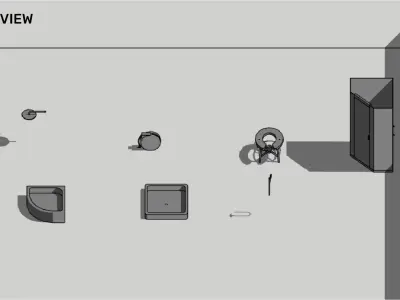 Shower cabins - Pack of revit families 3D model