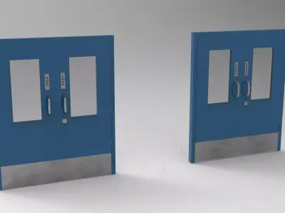 Animated Pharma Door Low-poly 3D model