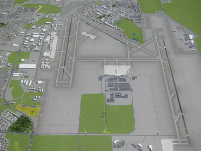 Colorado Springs- Airport - COS Low-poly 3D model
